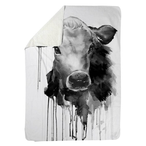 Kd Cuna 60 x 80 in. Jersey Cow-Sherpa Fleece Blanket - KD2788576