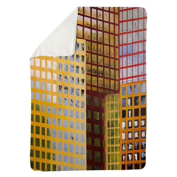 Kd Cuna 60 x 80 in. Skyscrapers-Sherpa Fleece Blanket - KD2787914