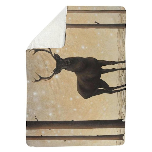 Kd Cuna 60 x 80 in. Roe Deer In Winter-Sherpa Fleece Blanket - KD2790202