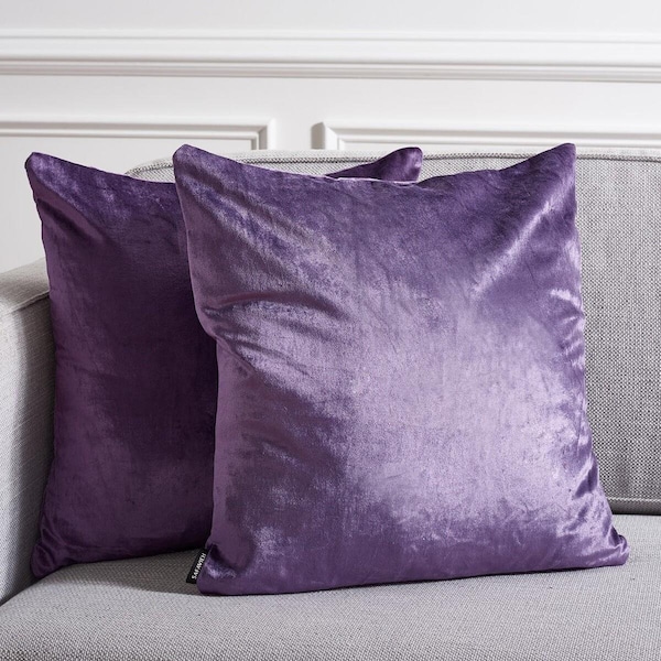 Safavieh 18 x 18 in. Davina Pillow, Purple, 2PK - PLS500E-1818-SET2