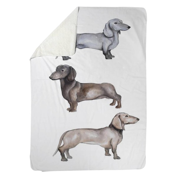 Kd Cuna 60 x 80 in. Dachshund Dogs-Sherpa Fleece Blanket - KD2791051