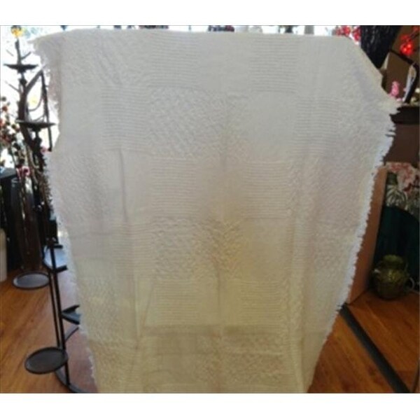 Manual Woodworkers & Weavers Manual Woodworkers and Weavers ATB8 Textured Blocks 2 Layer Throw Blanket Fashionable Jacquard Woven 46 X 60 in. - ATB8