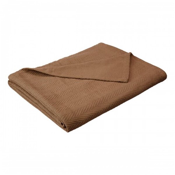 Impressions Impressions BLANKET-MET TW TP Twin & Twin XL Cotton Blanket - Metro; Taupe - BLANKET_MET TW TP