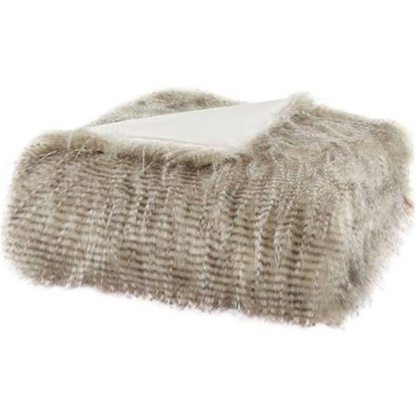 Madison Park Madison Park MP50-4825 50 x 60 in. Faux Fur Throw; Natural - MP50-4825