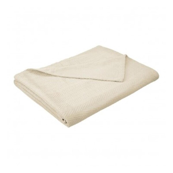Impressions Impressions BLANKET-MET KG IV King Cotton Blanket; Metro - Ivory - BLANKET_MET KG IV