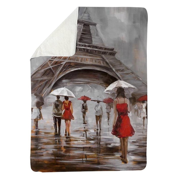 Kd Cuna 60 x 80 in. Near The Eiffel Tower-Sherpa Fleece Blanket - KD2791075
