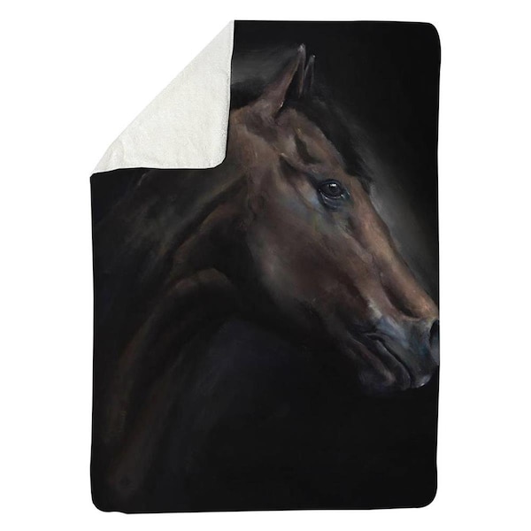 Kd Cuna 60 x 80 in. Loneliness Horse-Sherpa Fleece Blanket - KD2788193