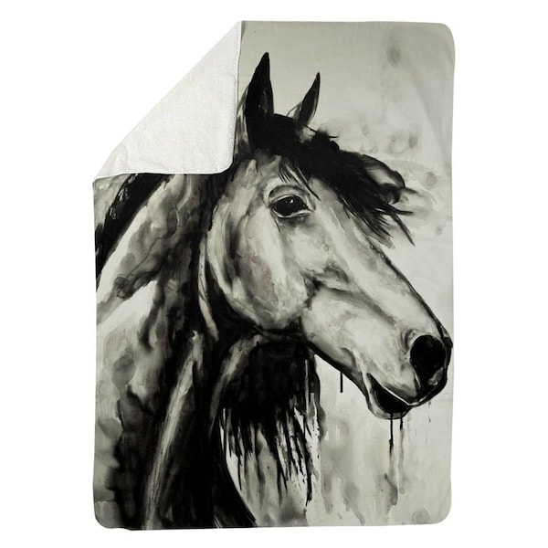 Kd Cuna 60 x 80 in. Spirit Horse-Sherpa Fleece Blanket - KD2791059