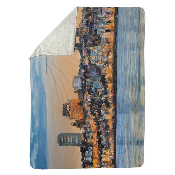 Begin Home Decor 60 x 80 in. Skyline of Quebec City-Sherpa Fleece Blanket - 5545-6080-CI255