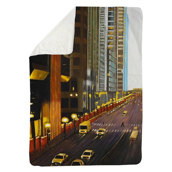 Kd Cuna 60 x 80 in. New York City 9th Street-Sherpa Fleece Blanket - KD3331802