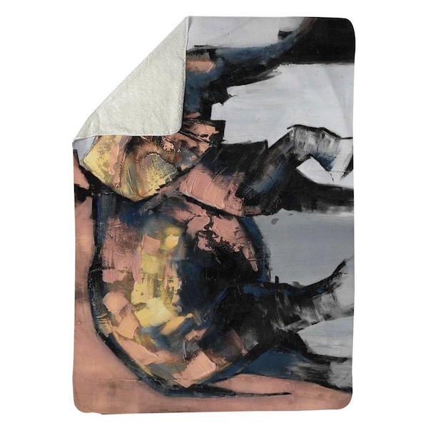 Begin Home Decor 60 x 80 in. Beautiful Elephant-Sherpa Fleece Blanket - 5545-6080-AN20-1