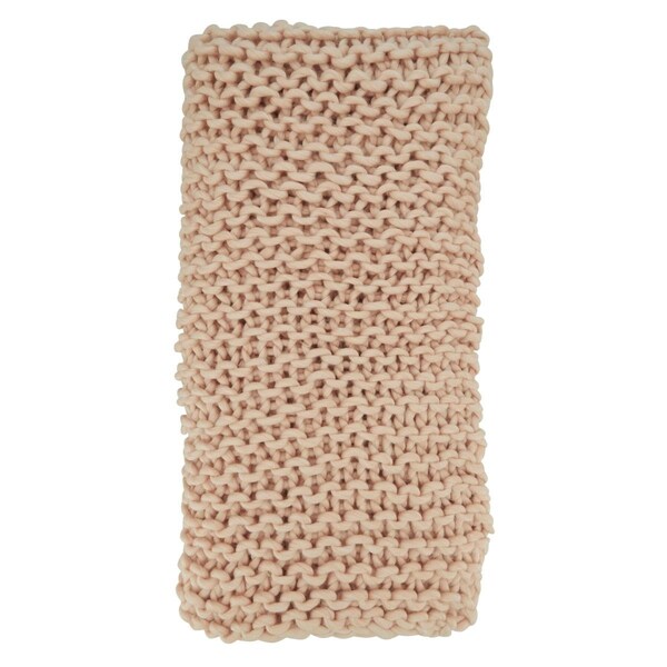 Doba-Bnt 50 x 60 in. Chunky Knit Oblong Throw Blanket, Pink - SA3192901