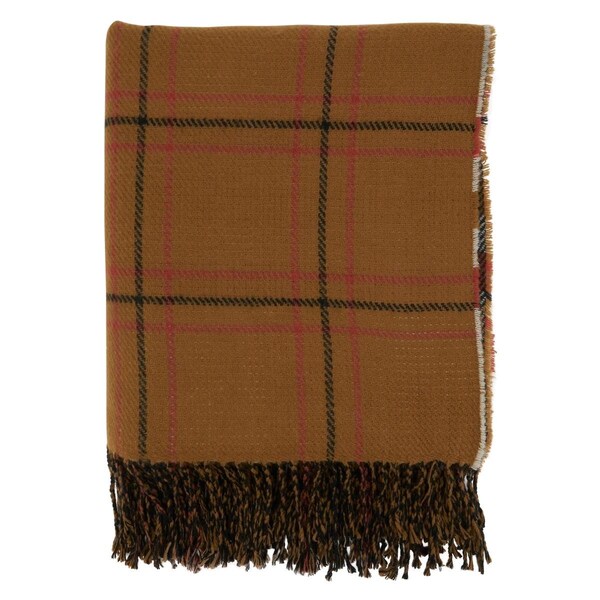 Rlm Distribution SARO  50 x 60 in. Oblong Rust Reversible Plaid Throw Blanket - HO2658423