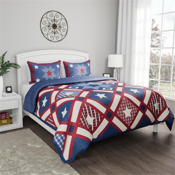 Kd Bufe 3 Piece All-Season Blanket with Sham Quilt Set - Full & Queen Size - KD3878479