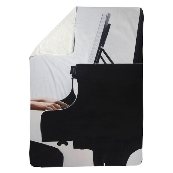 Begin Home Decor 60 x 80 in. Melody-Sherpa Fleece Blanket - 5545-6080-MU42