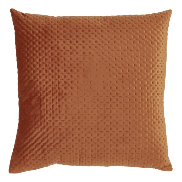 Rlm Distribution 18 in. Square Poly Filled Pinsonic Velvet Throw Pillow - Rust - HO1623474