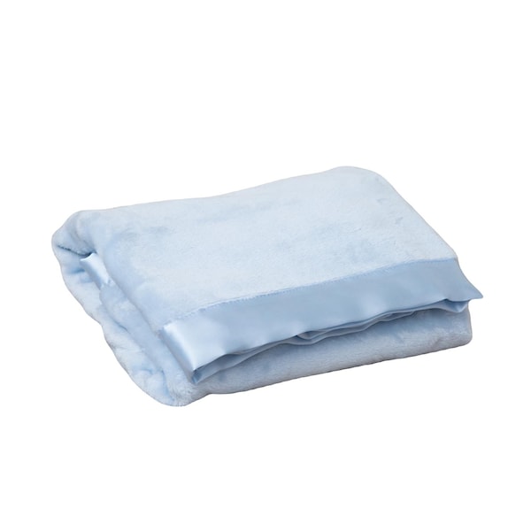 Towelsoft Satin Trim Tahoe Microfleece Soft Baby Blanket, Blue - KIDS-BLANKET-KP1706-BLU