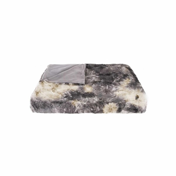 Homeroots 50 x 60 in. Naples Grey & Off-White Fur Throw - 354558