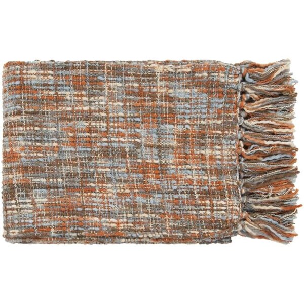 Surya Surya Rug TAT8206-5060 Rectangle Rust and Ivory Throw 50 x 60 in. - TAT8206-5060