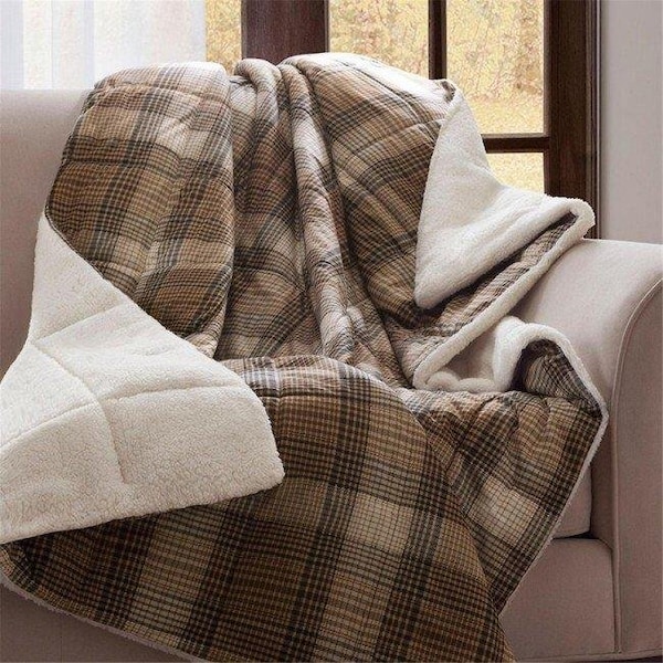 Woolrich Woolrich WR50-1012 50 x 70 in. Lumberjack Softspun Down Alternative Filled Throw - Brown - WR50-1012