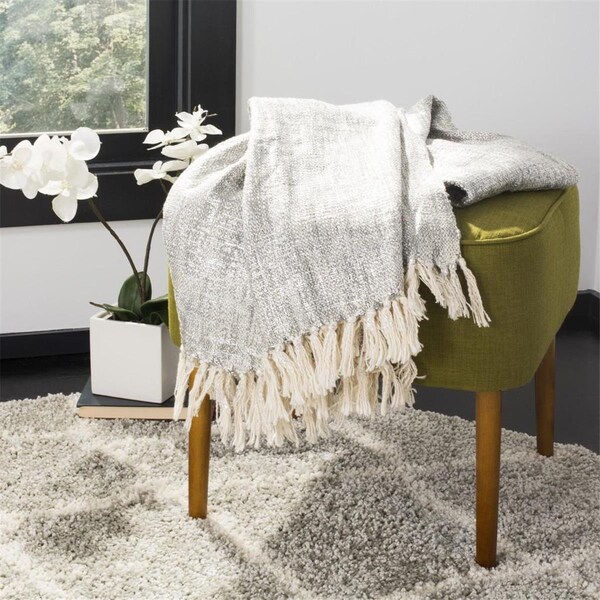 Safavieh 50 x 70 in. Jacqui Metallic Throw, Grey & Silver - THR855A-5070