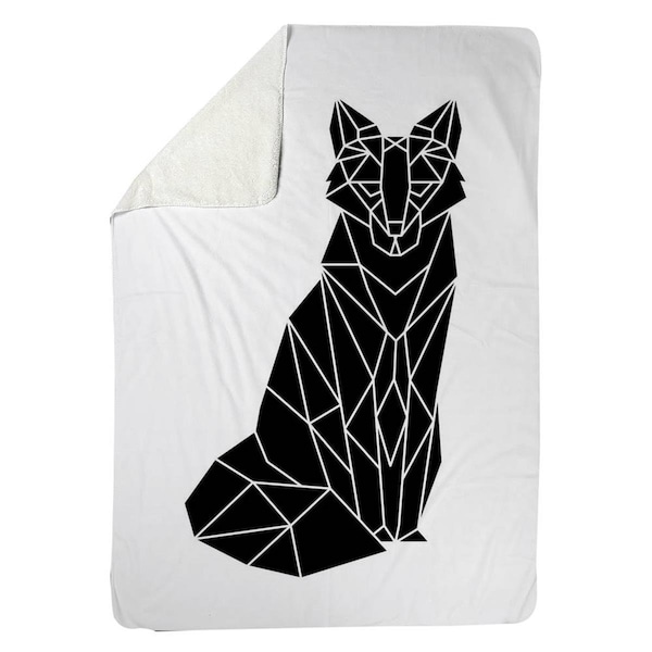 Begin Home Decor 60 x 80 in. Geometric Fox-Sherpa Fleece Blanket - 5545-6080-AN268