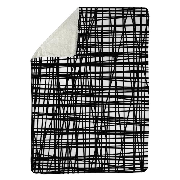 Kd Cuna 60 x 80 in. Abstract Small Stripes-Sherpa Fleece Blanket - KD2787453