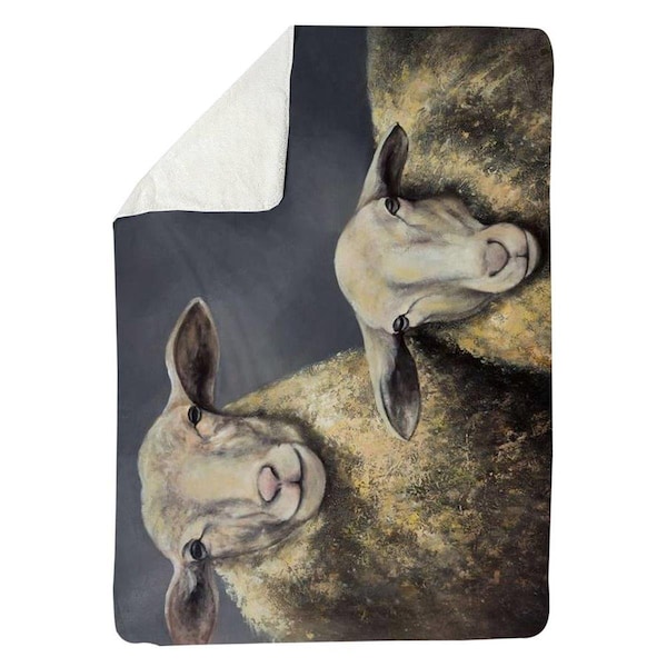 Kd Cuna 60 x 80 in. Two Sheeps-Sherpa Fleece Blanket - KD2791114