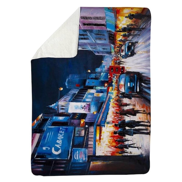 Begin Home Decor 60 x 80 in. Cabaret Evening-Sherpa Fleece Blanket - 5545-6080-CI182