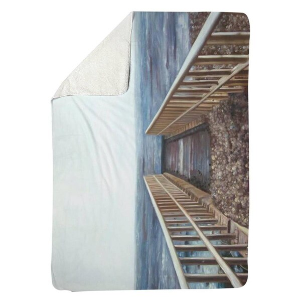 Kd Cuna 60 x 80 in. Relaxing Beach-Sherpa Fleece Blanket - KD2786924