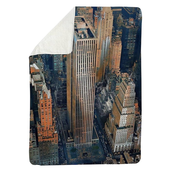 Begin Home Decor 60 x 80 in. General Motors Building-Sherpa Fleece Blanket - 5545-6080-CI72