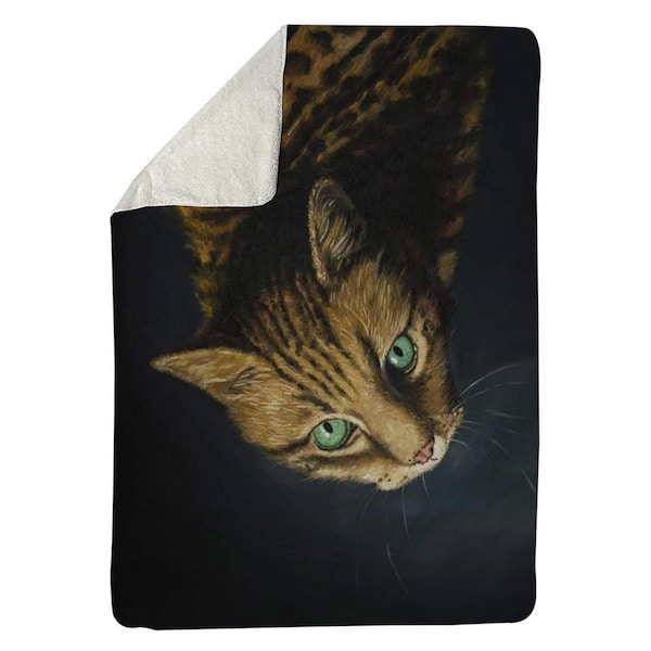 Kd Cuna 60 x 80 in. Bengal Cat-Sherpa Fleece Blanket - KD2791060