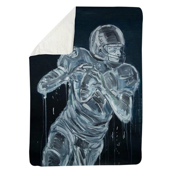 Begin Home Decor 60 x 80 in. Football Player-Sherpa Fleece Blanket - 5545-6080-SP66