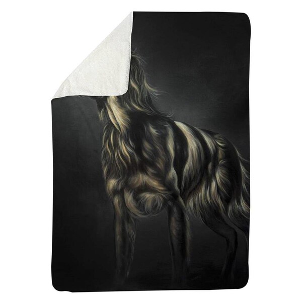 Begin Home Decor 60 x 80 in. Picard Spaniel-Sherpa Fleece Blanket - 5545-6080-AN491