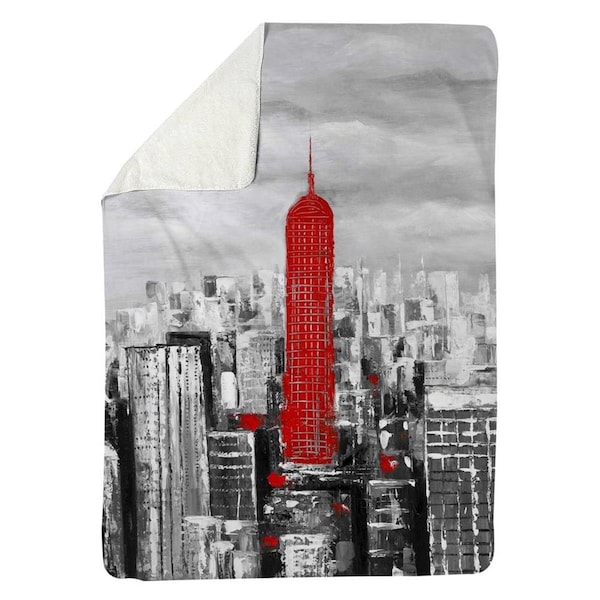 Begin Home Decor 60 x 80 in. Empire State Building of New York-Sherpa Fleece Blanket - 5545-6080-CI272