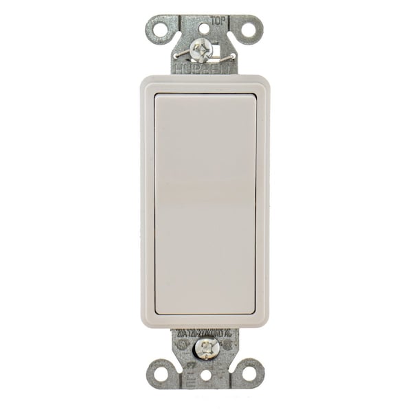 Hubbell Wall Switch, 3-Way, 120/277V, 20A, Wht, Rockr - DS320W