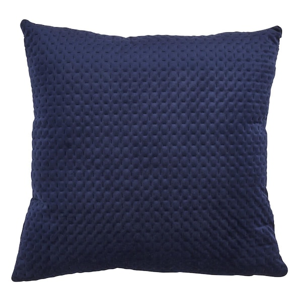 Rlm Distribution SARO  18 in. Square Poly Filled Pinsonic Velvet Throw Pillow - Navy Blue - HO2657463