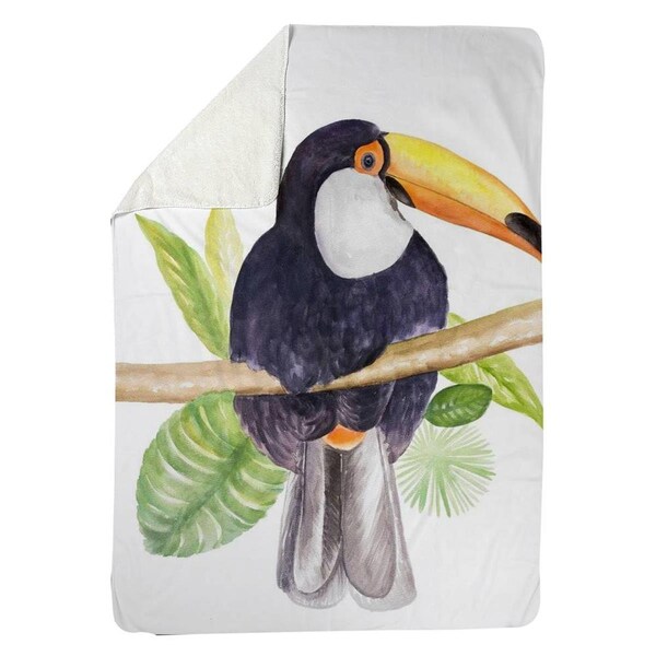 Begin Home Decor 60 x 80 in. Toucan-Sherpa Fleece Blanket - 5545-6080-AN354
