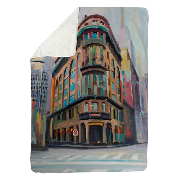 Begin Home Decor 60 x 80 in. Building Architecture In New-York-Sherpa Fleece Blanket - 5545-6080-CI291