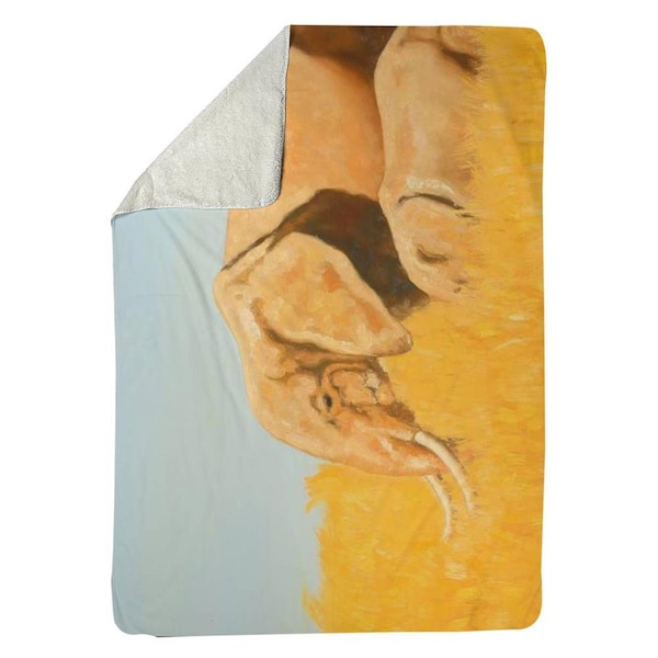 Kd Cuna 60 x 80 in. Elephant & Its Little One-Sherpa Fleece Blanket - KD2788187