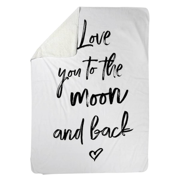 Kd Cuna 60 x 80 in. Love You to The Moon & Back-Sherpa Fleece Blanket - KD3329028