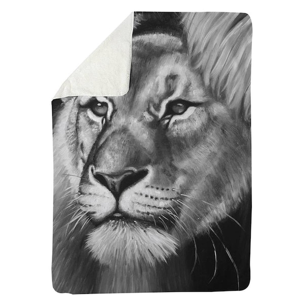 Begin Home Decor 60 x 80 in. Lion & Lioness-Sherpa Fleece Blanket - 5545-6080-AN306
