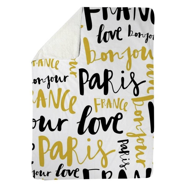 Kd Cuna 60 x 80 in. Bonjour Paris-Sherpa Fleece Blanket - KD3331791