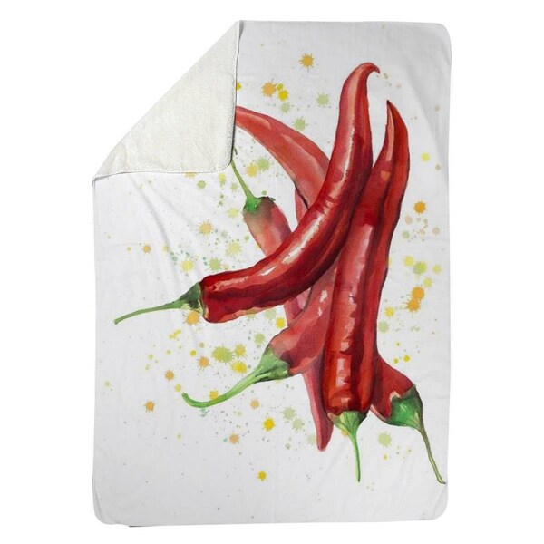 Kd Cuna 60 x 80 in. Red Hot Peppers-Sherpa Fleece Blanket - KD2787501