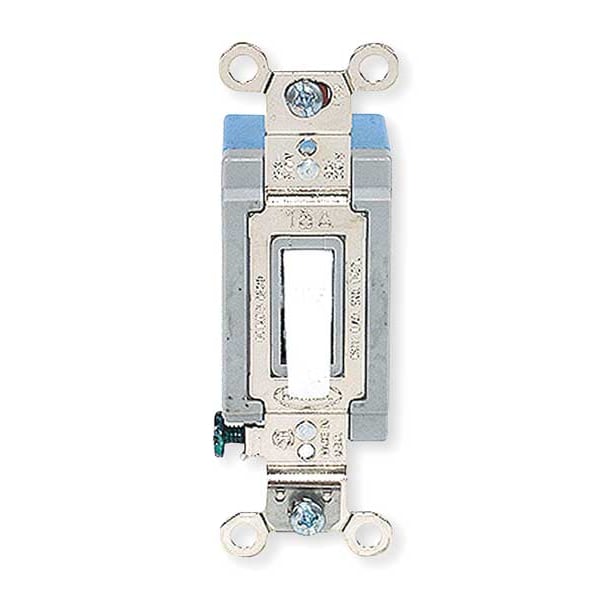 Hubbell Wall Swtch, 1-Pole, 120/277V, 15A, Wht, Toggl - HBL1201W