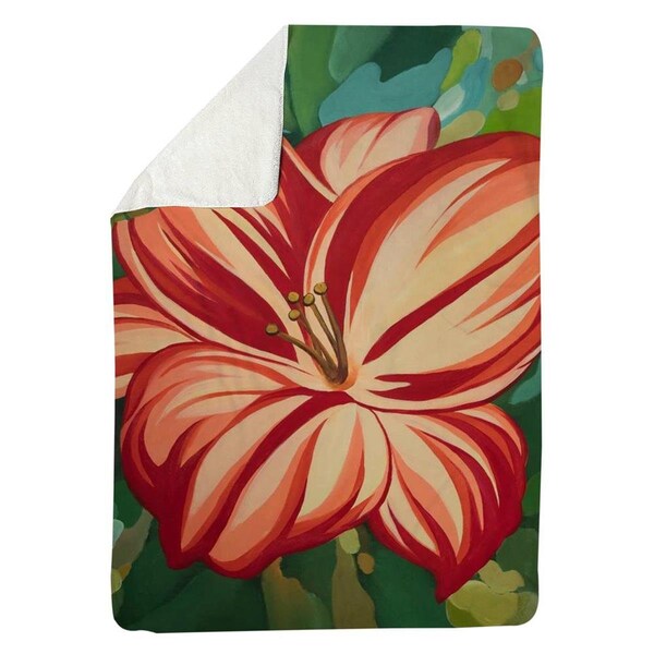 Kd Cuna 60 x 80 in. Blooming Daylilies-Sherpa Fleece Blanket - KD2785831