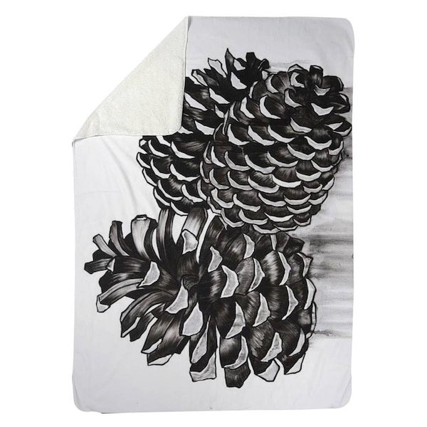 Kd Cuna 60 x 80 in. Three Small Pine Cones-Sherpa Fleece Blanket - KD2787505
