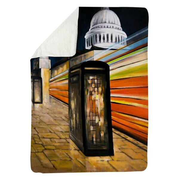 Kd Cuna 60 x 80 in. Fast London Bus-Sherpa Fleece Blanket - KD2786913