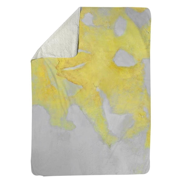 Begin Home Decor 60 x 80 in. Gold Erosion-Sherpa Fleece Blanket - 5545-6080-AB25