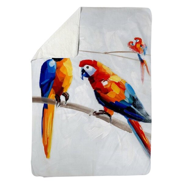 Kd Cuna 60 x 80 in. Parrots on A Branch-Sherpa Fleece Blanket - KD2789022